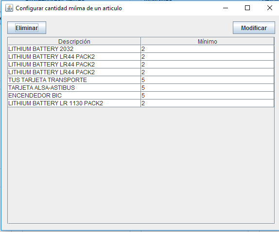 Configuración de reponer.